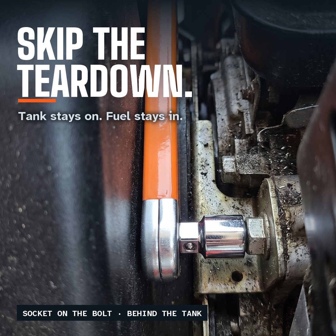 Skip the teardown. The offset reaching a bolt behind a snowblower fuel tank