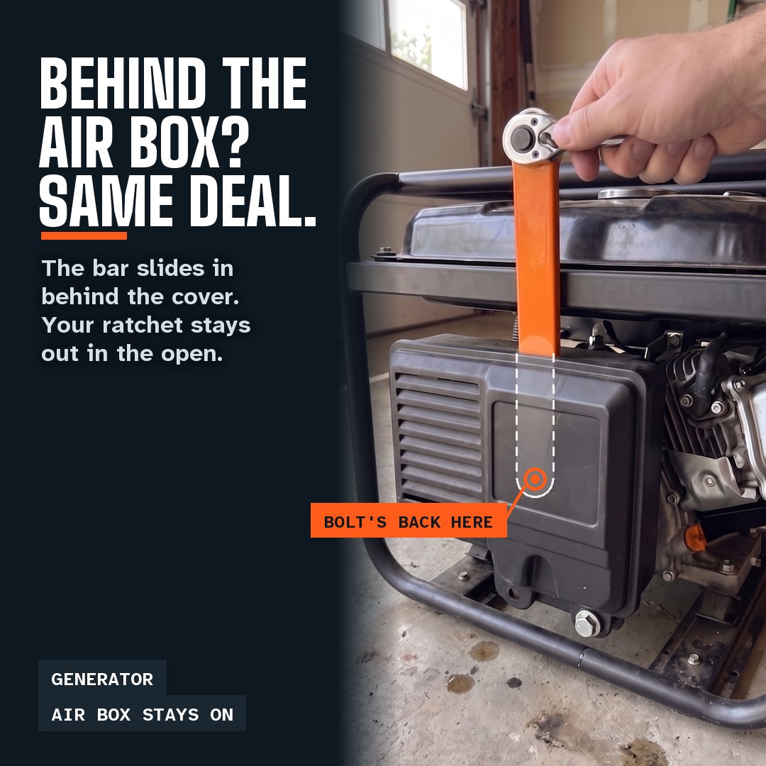 Behind the air box on a generator